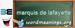 WordMeaning blackboard for marquis de lafayette